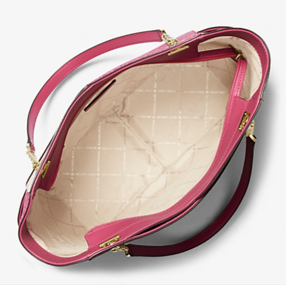 Michael Kors Jet Set Color-Block Large Pink Shoulder Bag - Picture 5 of 9